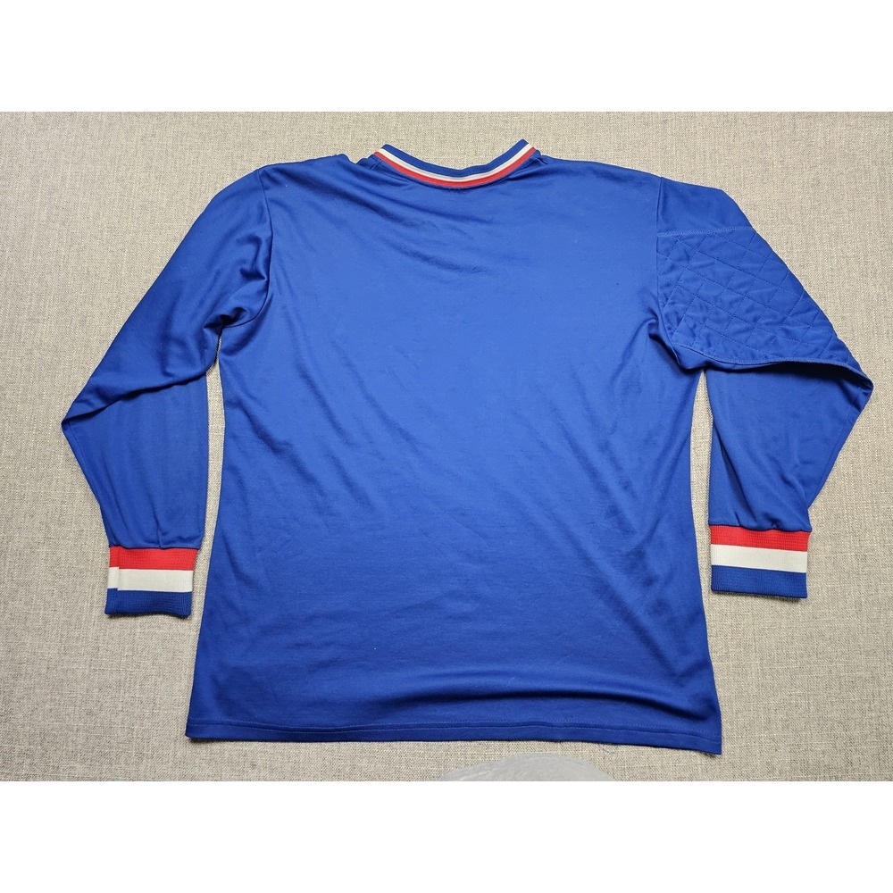 Vintage Betlin Hockey Goalie Shirt XL Blue Padded Long Sleeve USA 70s 80s Mens - Picture 2 of 9